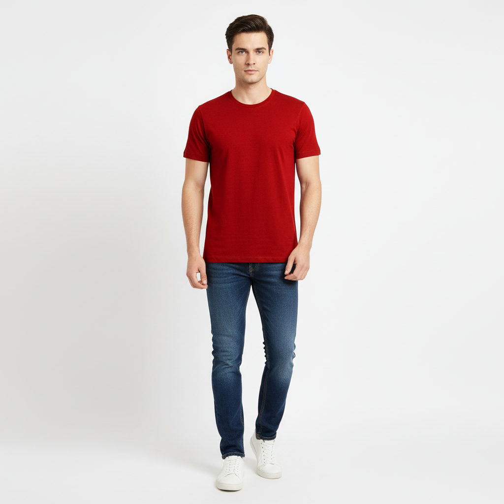 Maroon Regular Fit T-Shirt